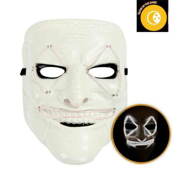 Máscara de Joker Branca com Luz