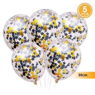 Balões Latex Confettis Estrela 30 cm 5 un