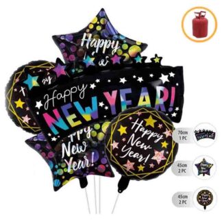 Balões Happy New Year 5 pcs