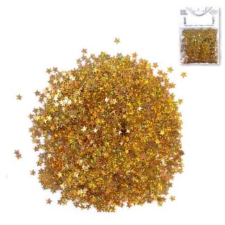 Confettis Estrela 6 mm Dourado Holo