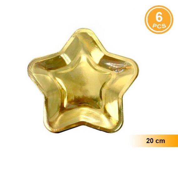Pratos Estrela 20 cm 6 un