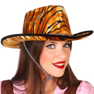 Chapéu Cowgirl Padrão Tigre