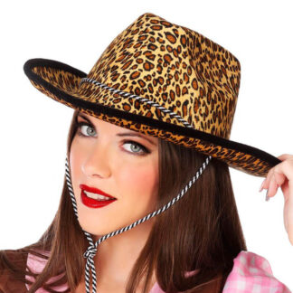Chapéu Cowgirl Padrão Leopardo