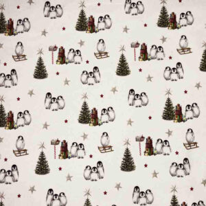Tecido Estampado Pinguins Natalícios