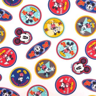 Tecido Estampado Emblemas Mickey