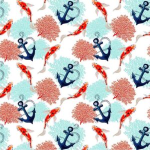 Tecido Estampado Fundo do Mar