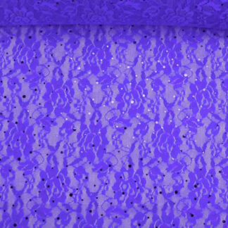 Renda Flores Lantejoula Roxo