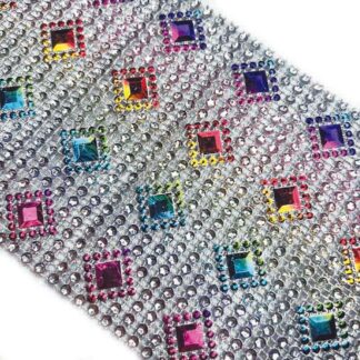 Galão Fantasia Strass Quadrado