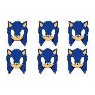 6 Máscaras Papel Sonic