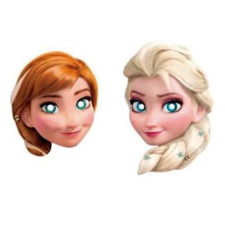 6 Máscaras Papel Anna e Elsa Frozen