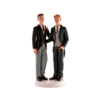 Figura Bolo Casamento Noivos Gay 19cm