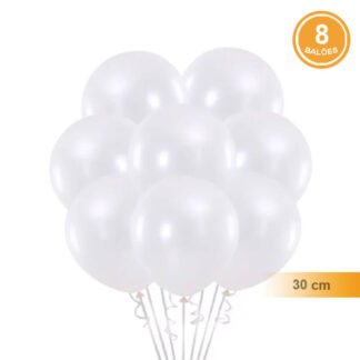 8 Balões Latex Branco