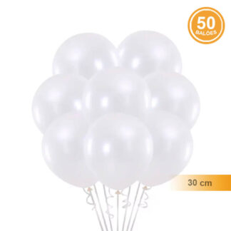 50 Balões Latex Branco