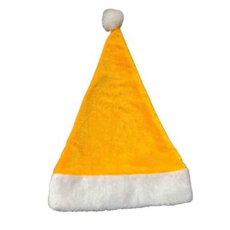Barrete Natal Amarelo em Veludo