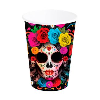 6 Copos Papel Catrina