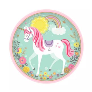 8 Pratos 23cm Magical Unicorn