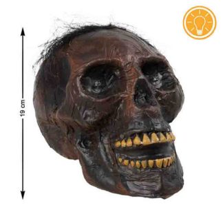 Cabeça Caveira Voodoo com Luz 18 x 22 cm
