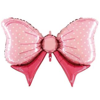 Balão Foil Laço Rosa 109cm