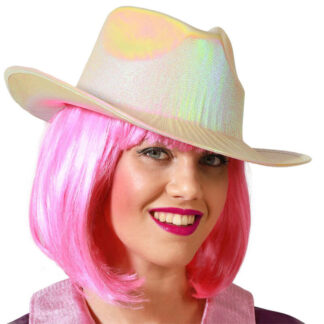 Chapéu Cowgirl Holo Rosa