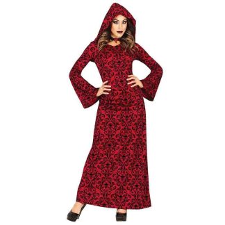 Fato Bruxa Vermelha com Capuz