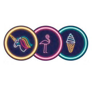 8 Pratos 23cm Neon