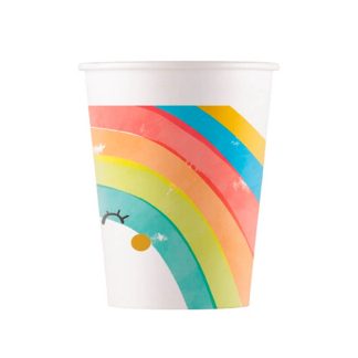 8 Copos Papel Rainbow