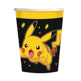 8 Copos Papel 250ml Pokemon