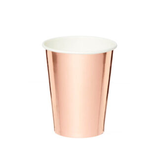 Copos Metalizados Rose Gold 6un