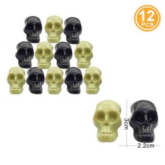 Crânios 2 cores 3 cm 12 uni