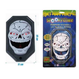 Campainha Caveira com Luz. Som e Movimento 19 x 11 cm