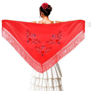 Xaile Sevilhana Bordado Vermelho