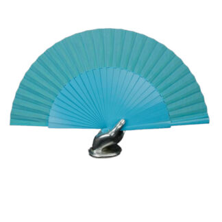 Leque Madeira Azul Turquesa