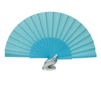 Leque Madeira Azul Turquesa