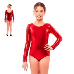 Maillot Metalizado Criança Vermelho