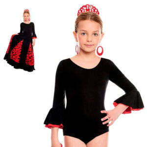 Maillot Preto Manga Volante