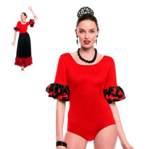 Maillot Vermelho Manga Folhos