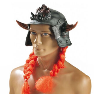 Chapéu Viking Latex com Tranças