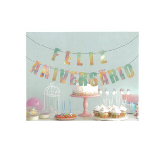Grinalda Feliz Aniversário Holo