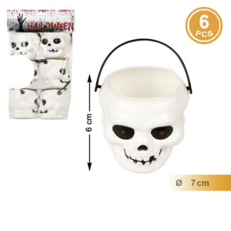 6 Mini Baldes Caveira
