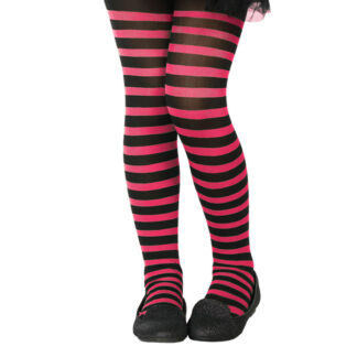 Collants Riscas Criança Preto_Rosa
