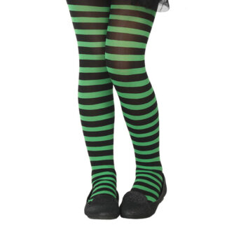 Collants Riscas Criança Preto_Verde