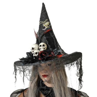 Chapéu Bruxa Com Caveiras