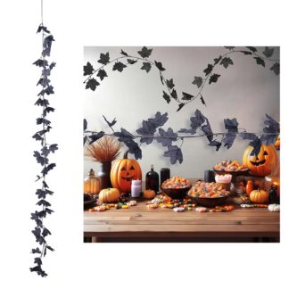 Grinalda Folhas Pretas 180cm