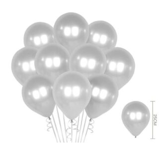 Balões Latex Prateado 100 uni
