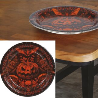 6 Pratos Abobora Gótica 23cm