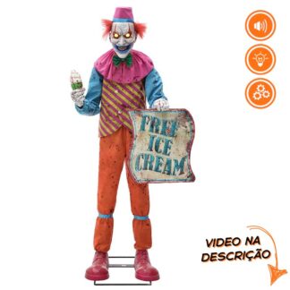 Boneco Palhaço Neon Ice Cream Animatronic