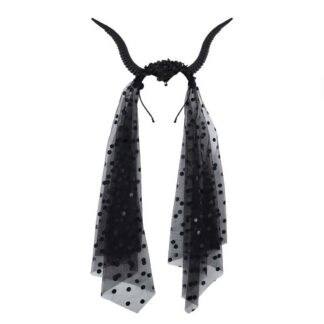 Bandolete Gótica com Chifres e Véu