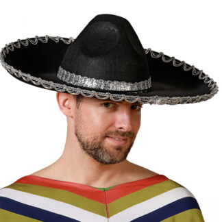 Chapéu Mexicano Prateado 45cm