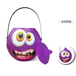 Balde Abóbora com Tampa Roxo