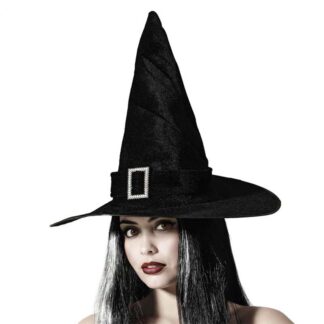 Chapéu Bruxa Veludo Preto